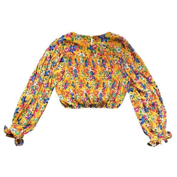 Endless Rose Floral Pleated Crop Top - M - Picture 5 of 5